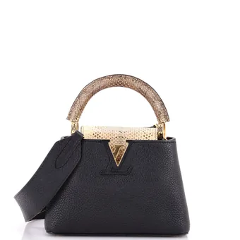 Louis Vuitton Capucines Bag Leather with Snakeskin Mini