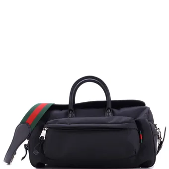 Gucci Convertible Front Pocket Duffle Bag Nylon Medium